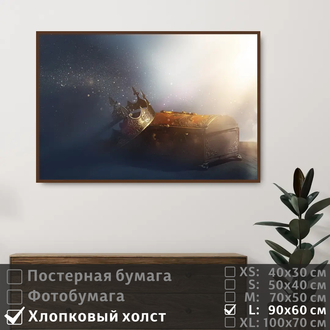 

Постер на холсте ПолиЦентр Сундук с сокровищами 90х60 см, СундукССокровищами