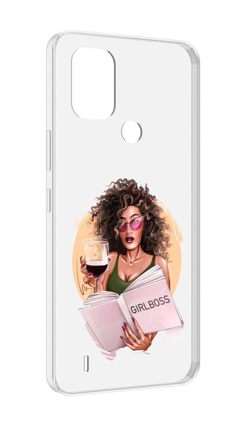 

Чехол MyPads Girlboss with wine_ Etsy женский для Nokia 9S; Y5P, Прозрачный, Tocco