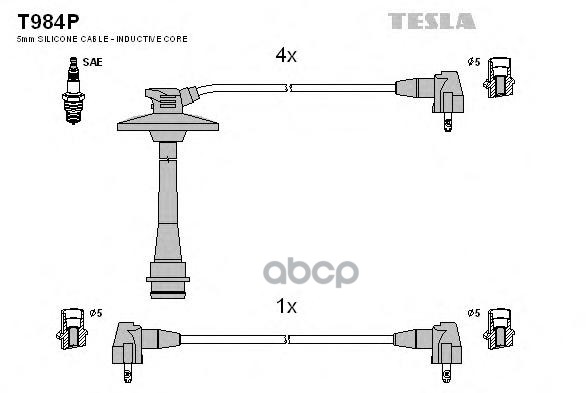 фото Т984р-тsl_к-кт проводов тоуоtа саmrу/саrinа еd/сеliса/rаv 4 2.0-2.2 93-96 tesla t984p