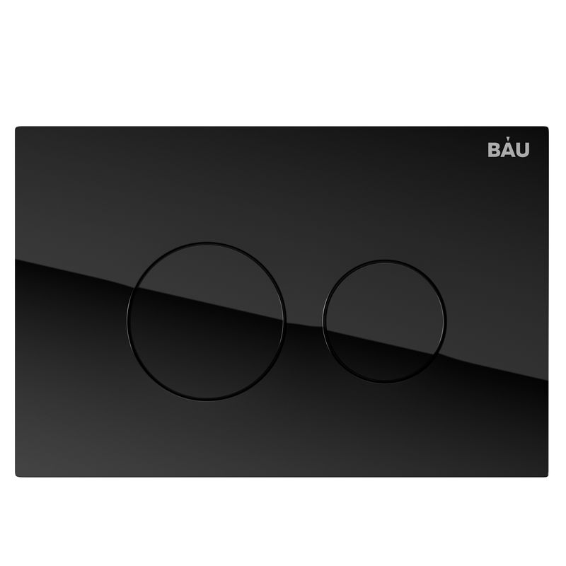 Кнопка смыва из стекла BAU Dream Q00011 дизайнерская, черная