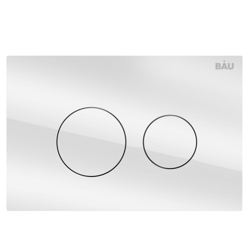 Кнопка смыва из стекла BAU Dream Q00010 дизайнерская, белая