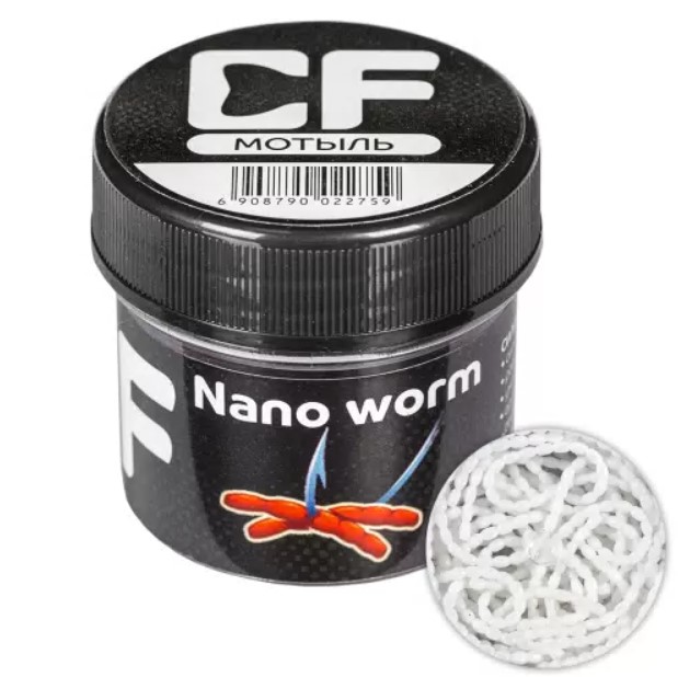 

Силиконовая приманка CF Nano worm 86-90-59-6 9см. 23шт., Белый, Nano worm