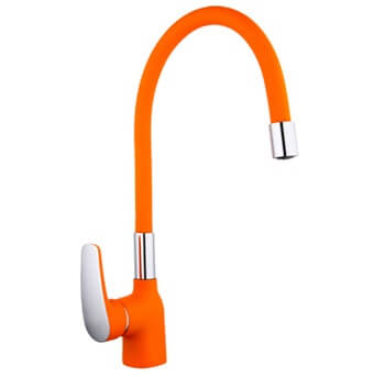Смеситель для кухни MATRIX SMF-398017/OR (излив оранжевый силиконовый) нагрудник для кормления силиконовый с карманом оранжевый