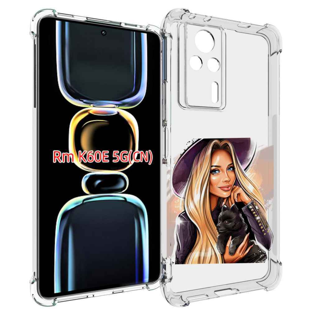 

Чехол MyPads девушка-с-черным-щенком женский для Xiaomi Redmi K60E, Tocco