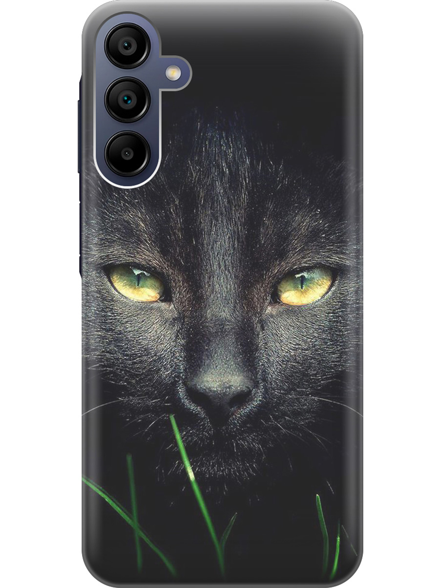 

Силиконовый чехол на Samsung Galaxy A15 с рисунком "Кошка в темноте", Черный, 20012138