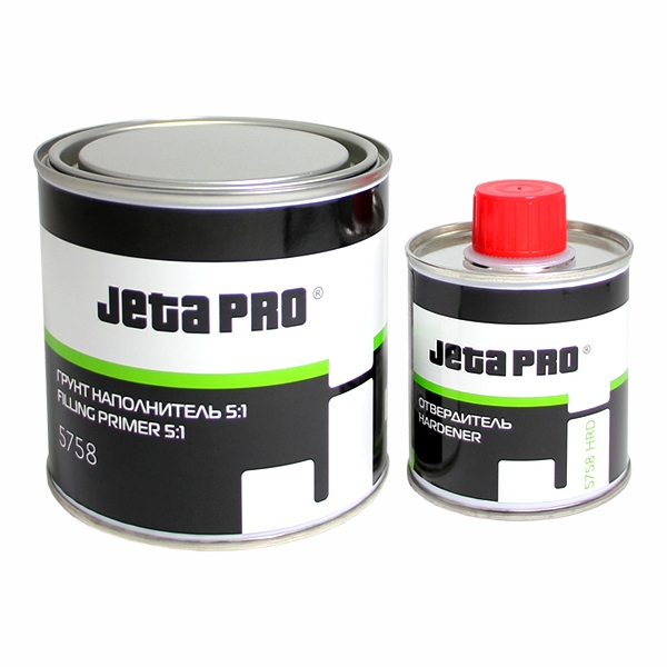 Грунт автомобильный <<Jeta Pro 5758 black/0,5>> 5+1 акриловый, чёрный, 0,5+0,1 литра отвер