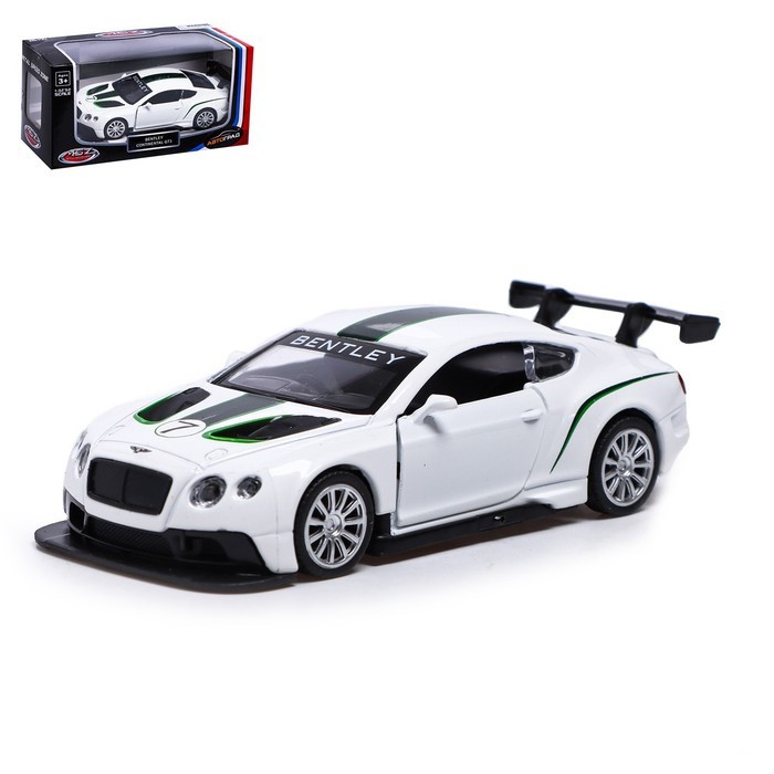 фото Автоград bently continental gt3, 1:43, инерция, двери, белый 67319