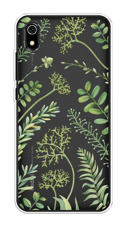 

Чехол на Xiaomi Redmi 7A "Green Leaves", Зеленый;прозрачный, 35450-1