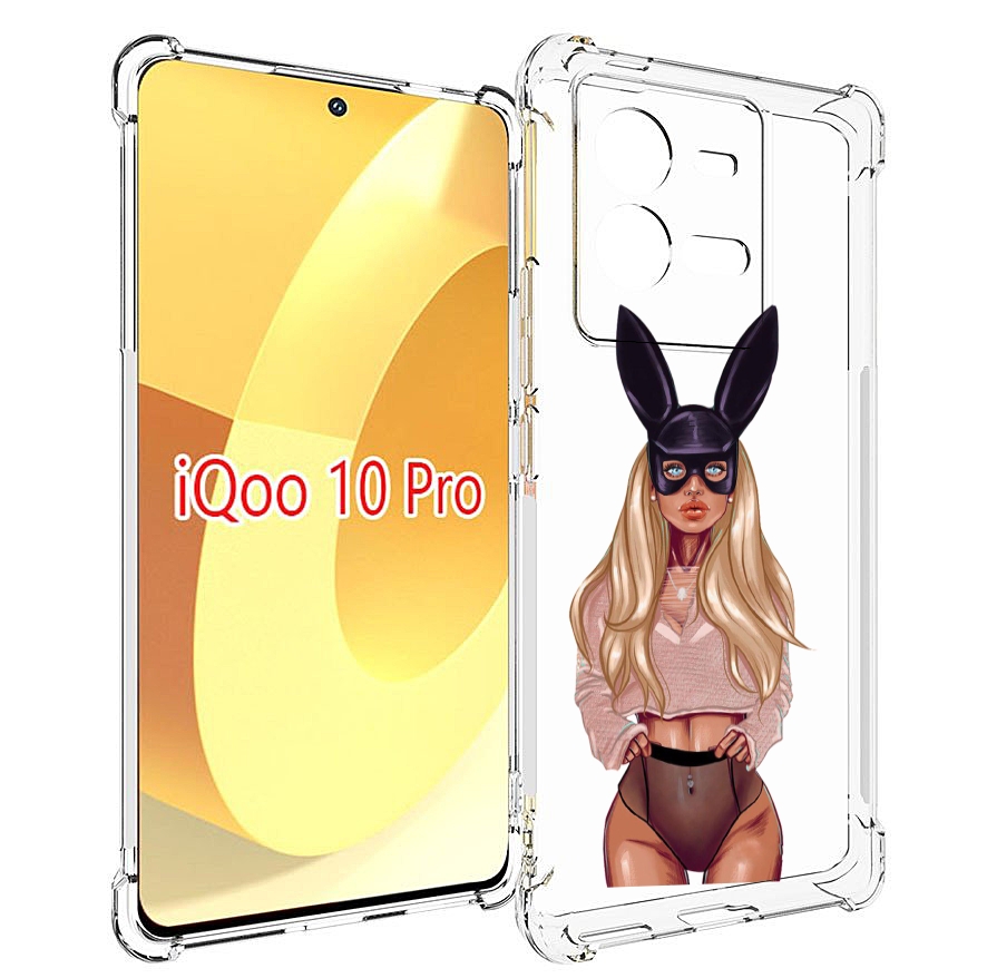 

Чехол MyPads блондинка-с-ушками женский для Vivo iQOO 10 Pro, Прозрачный, Tocco