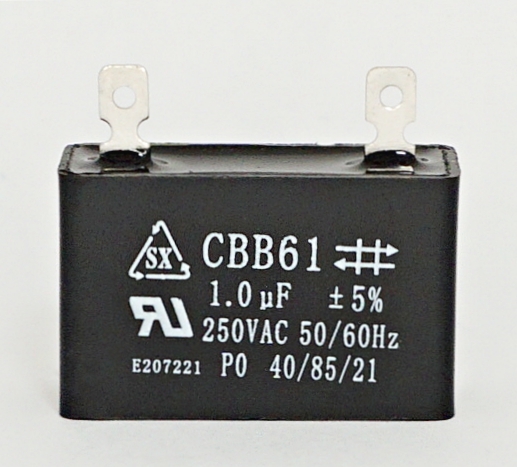 

1 мкф 250В (32х12х20) 5% с клеммами CBB-61 Конденсатор пусковой, 1мкФ/250В клем