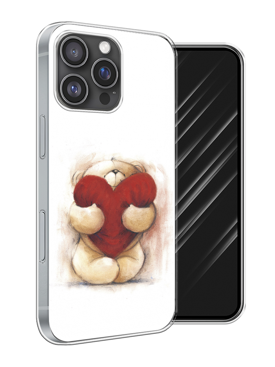 

Чехол Awog на Apple iPhone 16 Pro Max "Мишка с сердцем 1", Белый;бордовый;бежевый, 16350-1