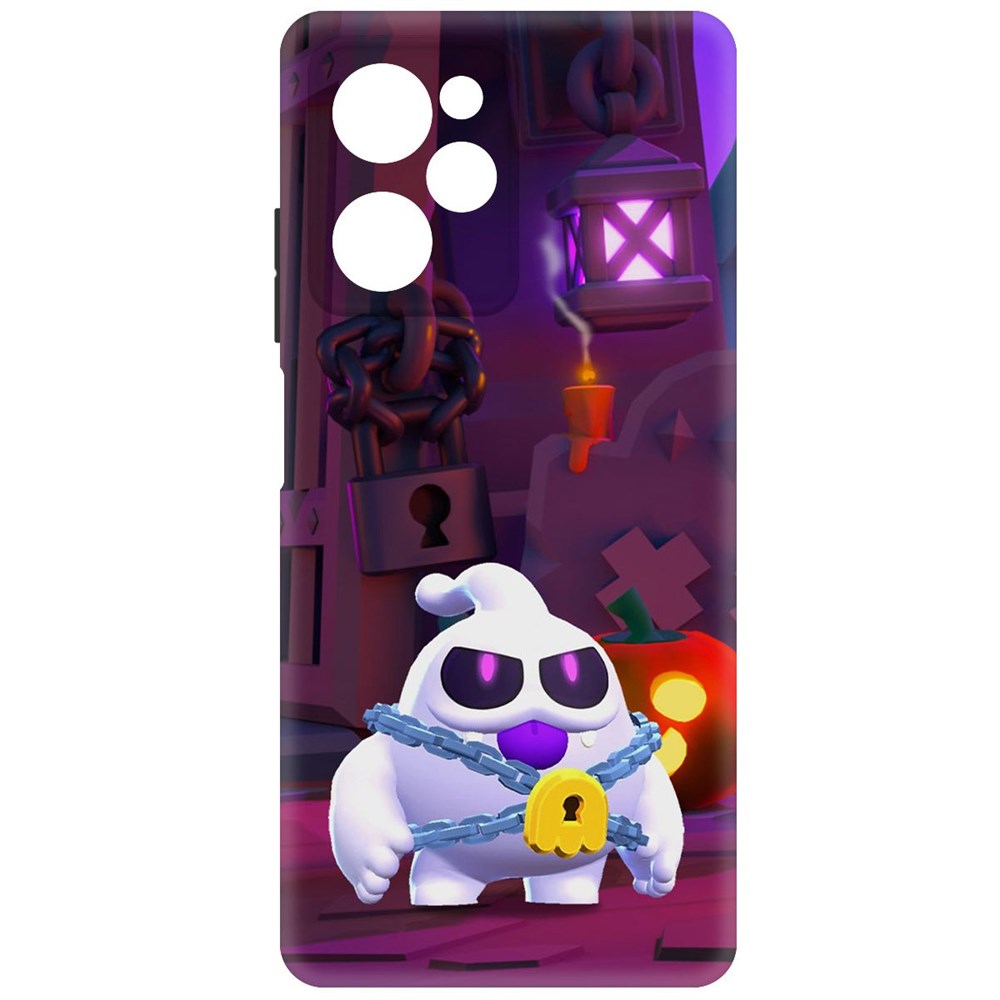 

Чехол-накладка Софт Brawl Stars - Призрак Скуик для Poco X5 Pro, Черный