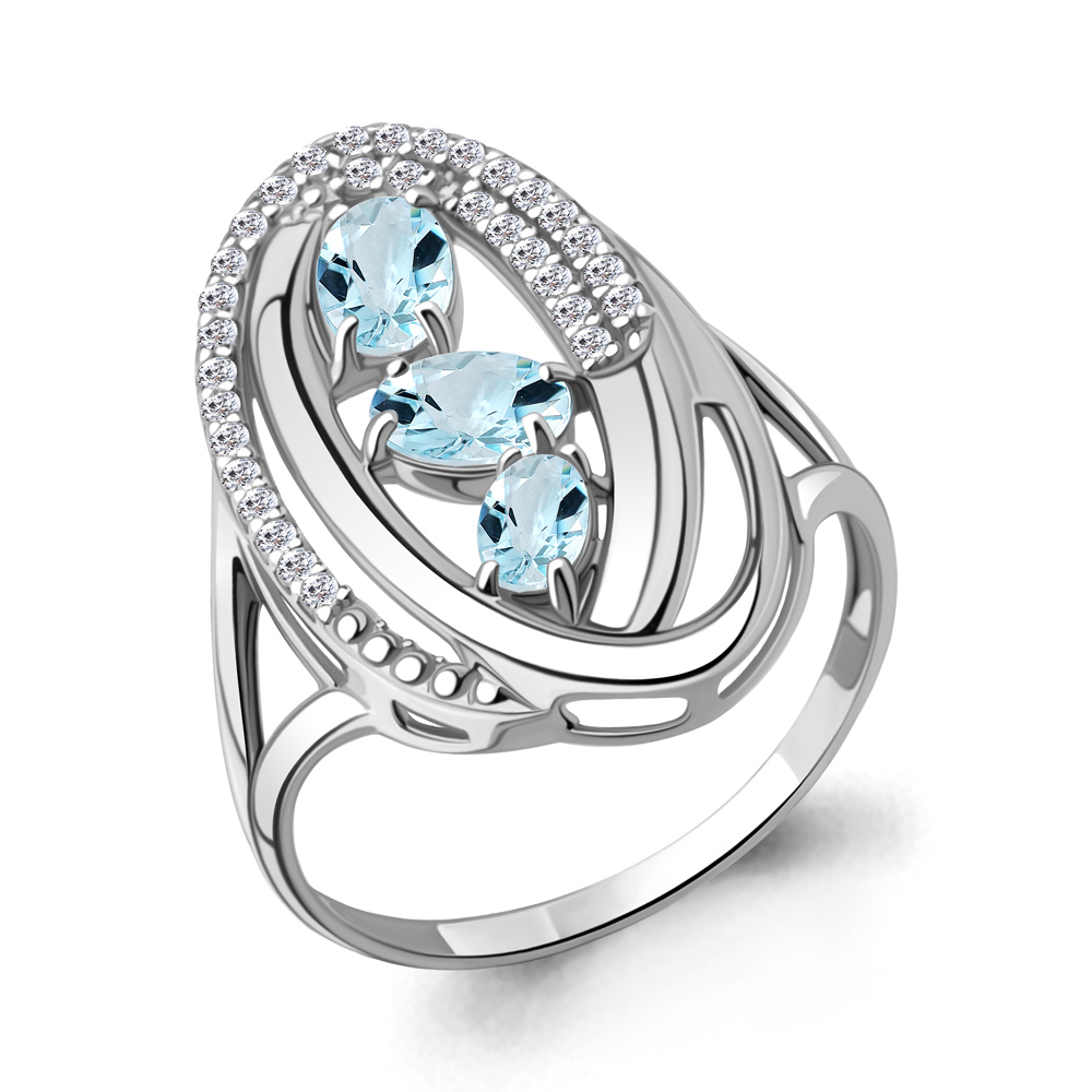 

Кольцо из серебра с топазом Aquamarine Aquamarine 6970202А_925_р р. 20, 6970202А_925_р