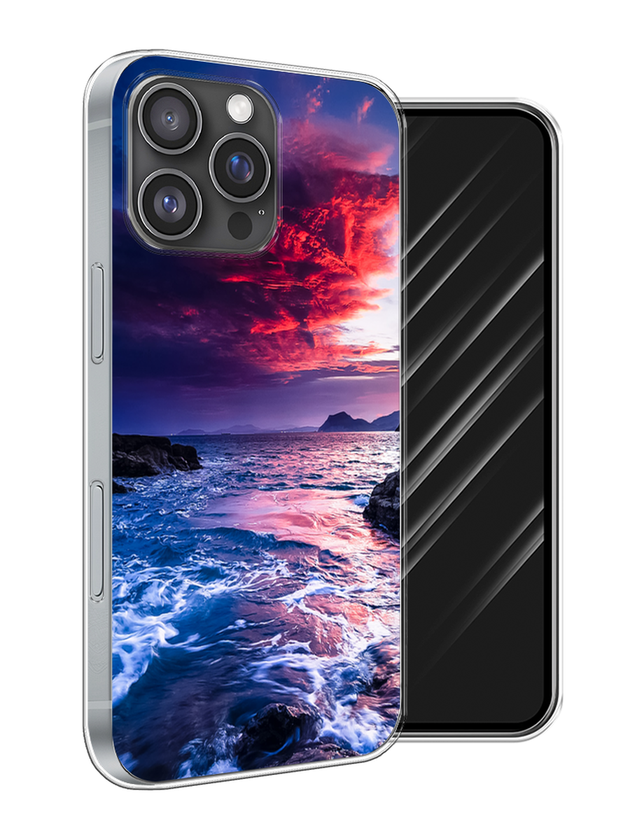 

Чехол Awog на Apple iPhone 16 Pro Max "Волны 1", Розовый;синий, 16350-1