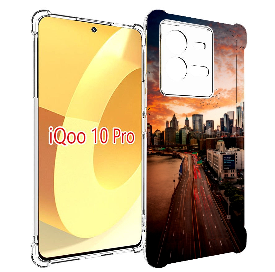 

Чехол MyPads американский город фото для Vivo iQOO 10 Pro, Прозрачный, Tocco
