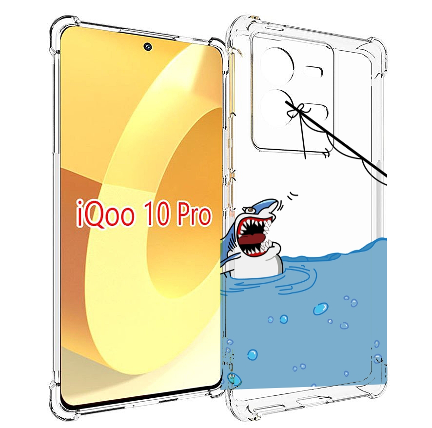 

Чехол MyPads акула-рисунок для Vivo iQOO 10 Pro, Прозрачный, Tocco