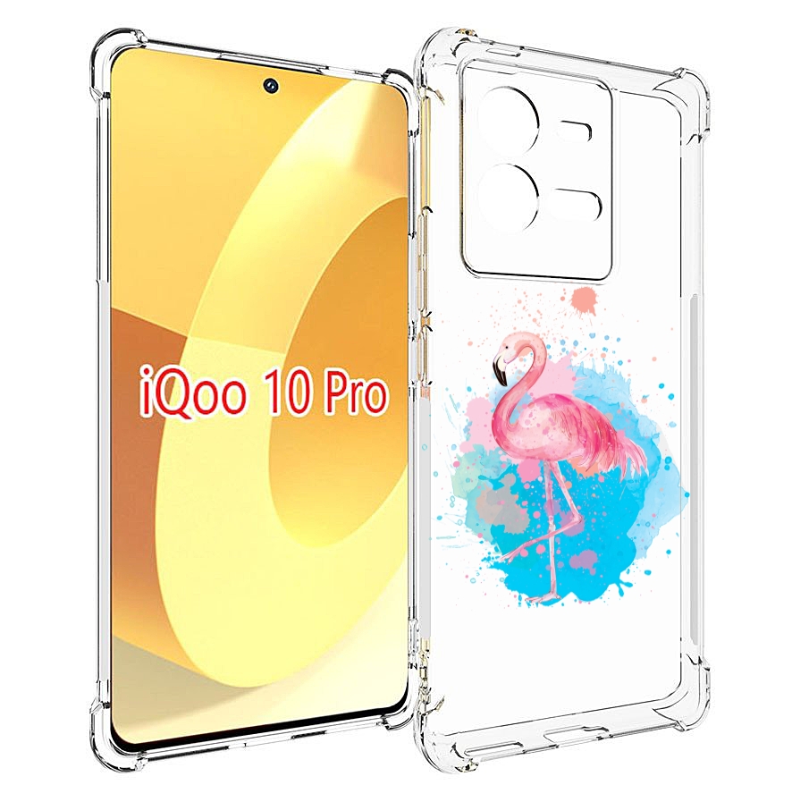 

Чехол MyPads акварельное-фламинго для Vivo iQOO 10 Pro, Прозрачный, Tocco