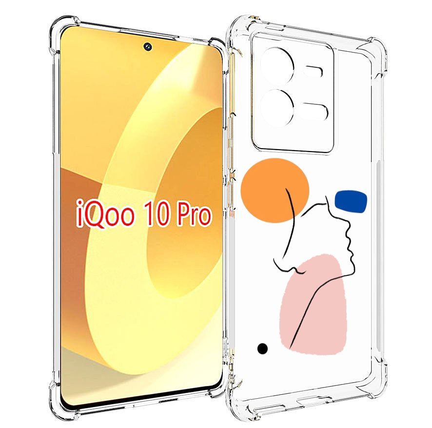 

Чехол MyPads абстракция девушки женский для Vivo iQOO 10 Pro, Прозрачный, Tocco