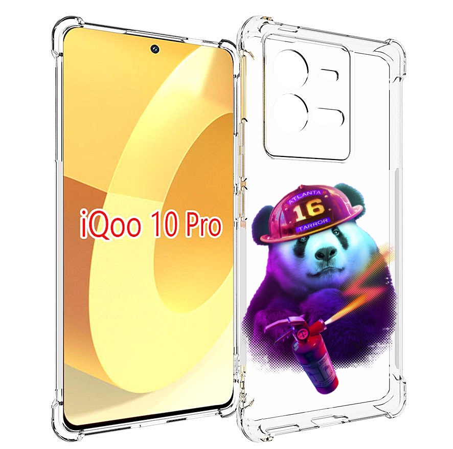 

Чехол MyPads Яркая панда детский для Vivo iQOO 10 Pro, Прозрачный, Tocco