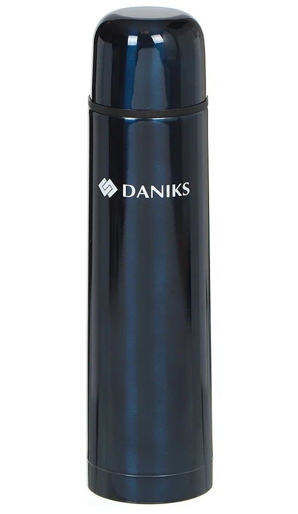 

Термос 0.75 л широкая горловина Daniks колба синий SL-75DD