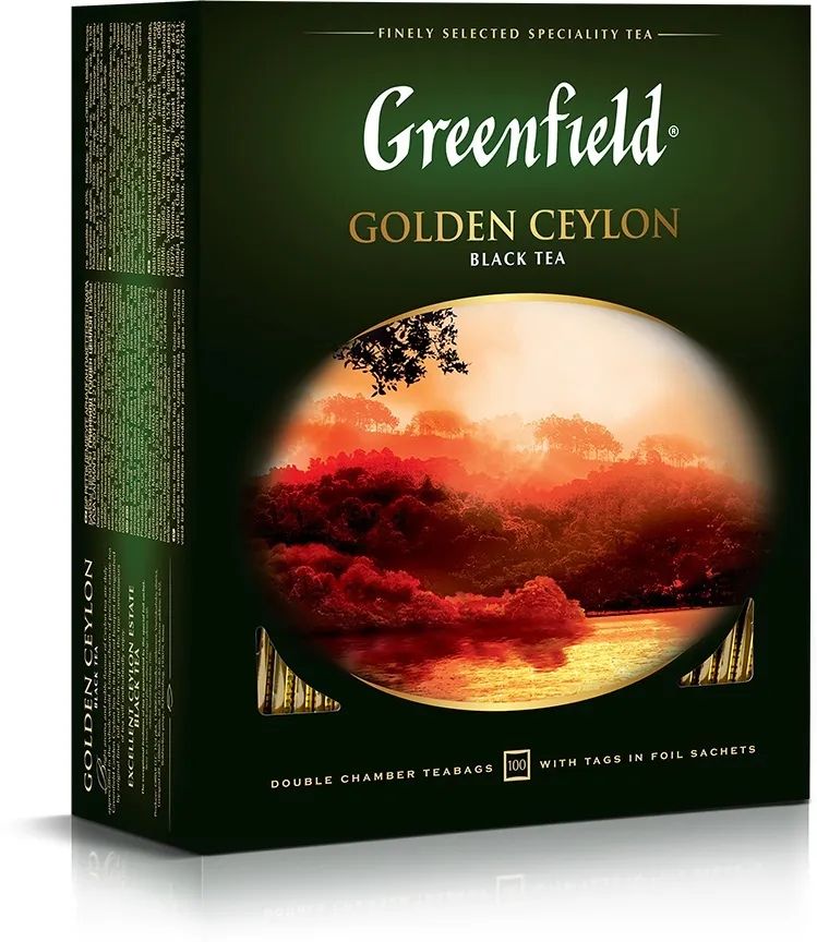 

Чай в пакетиках ГРИНФИЛД Голден Цейлон 100 шт., GREENFIELD Golden Ceylon, черный байховый