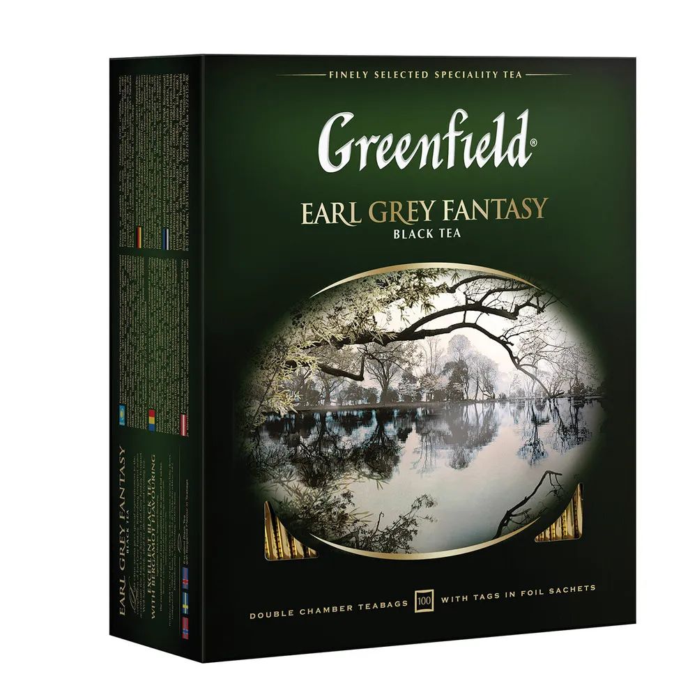 

Чай GREENFIELD (Гринфилд) Earl Grey Fantasy, черный с бергамотом, 100 пакетиков в конверта