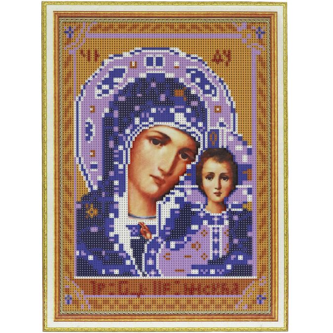 фото Алмазная мозаика, 30*40 см, 063 "икона пр. богородица казанская" nobrand