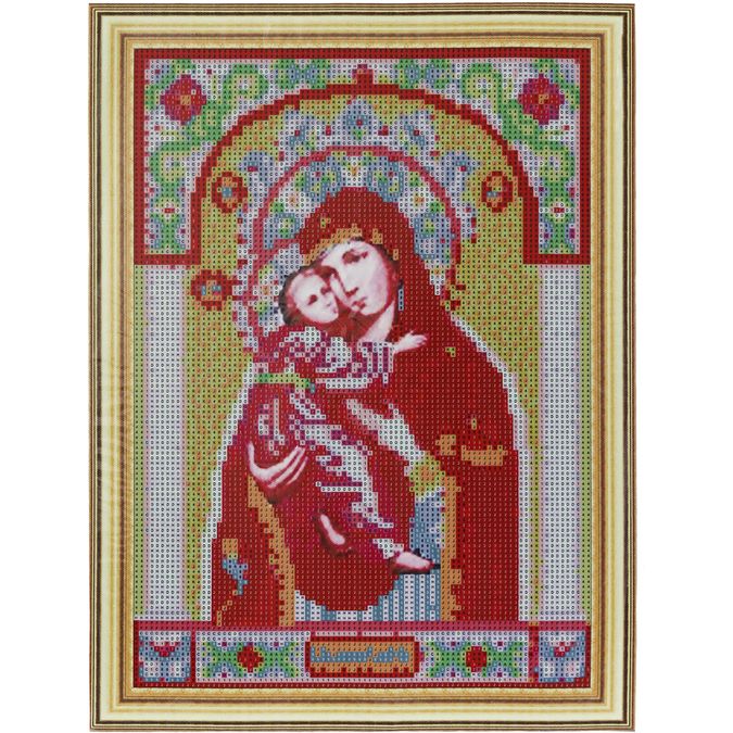 фото Алмазная мозаика, 30*40 см, 050 "икона пр. богородица владимирская" nobrand