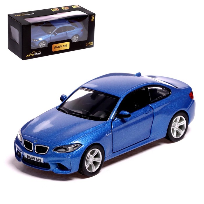 Автоград BMW M2 Coupe, 1:32, инерция, открываются двери, цвет синий 554034