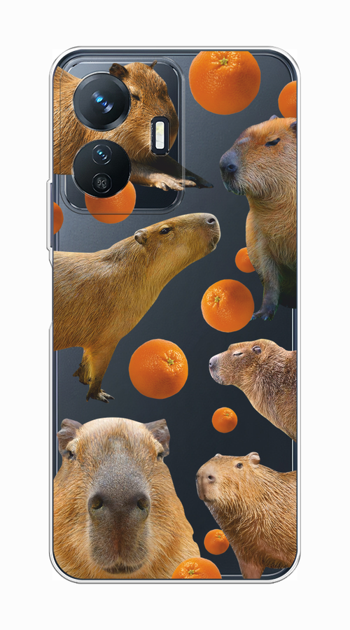 

Чехол на Vivo Y77e "Капибара и апельсины", Бежевый;оранжевый, 267350-1