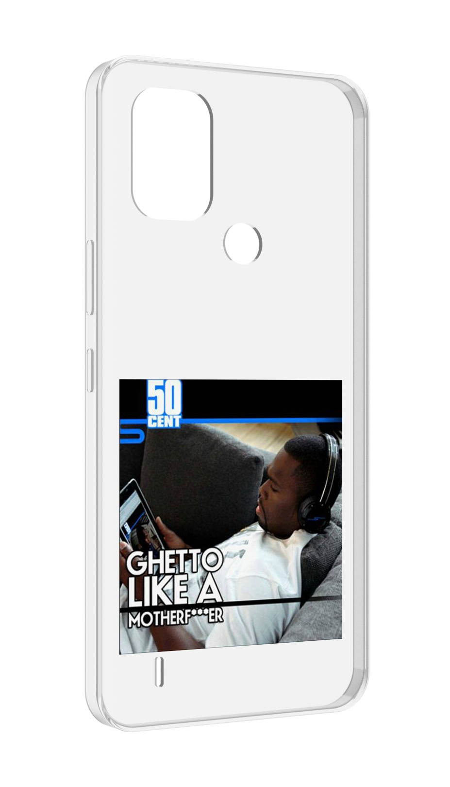 

Чехол MyPads 50 Cent - Ghetto Like A Motherfucker для Nokia C31, Прозрачный, Tocco