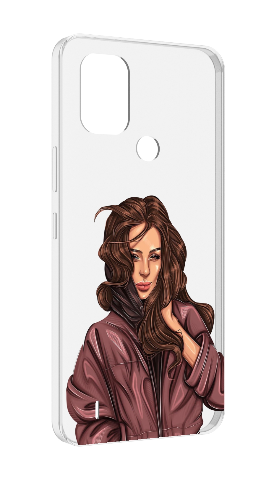 

Чехол MyPads Арт рисунок девушки для Nokia C31, Прозрачный, Tocco