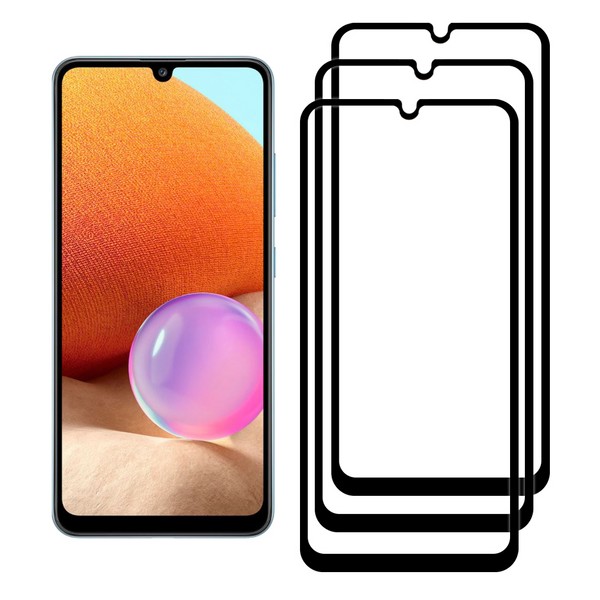 4 х стекло. Защитное стекло Full Glue для Samsung Galaxy a32. Комплект 2 стекла + 1 в подарок Full Glue Premium Krutoff для Samsung Galaxy a52 черное