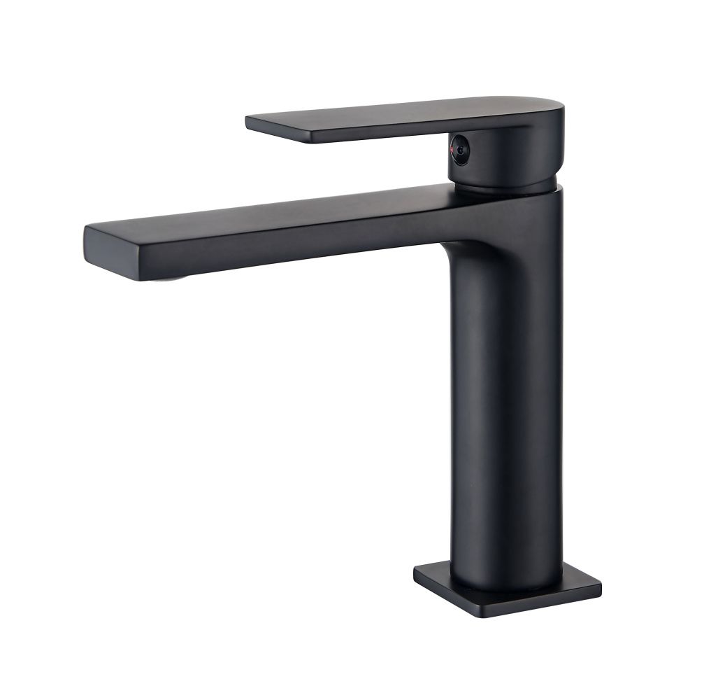 

Однорычажный смеситель для раковины без донного клапана AQG Alpha цвет черный матовый