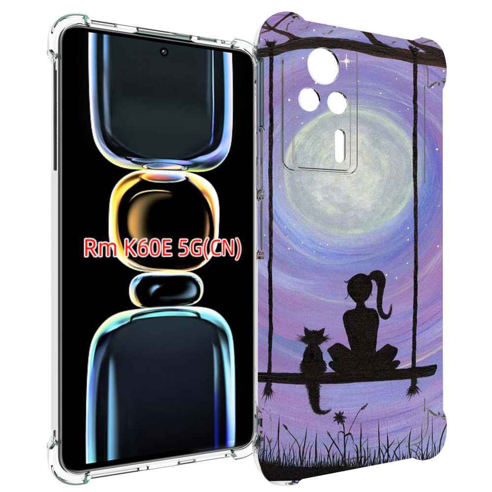 

Чехол MyPads девушка с котом на качеле женский для Xiaomi Redmi K60E, Tocco