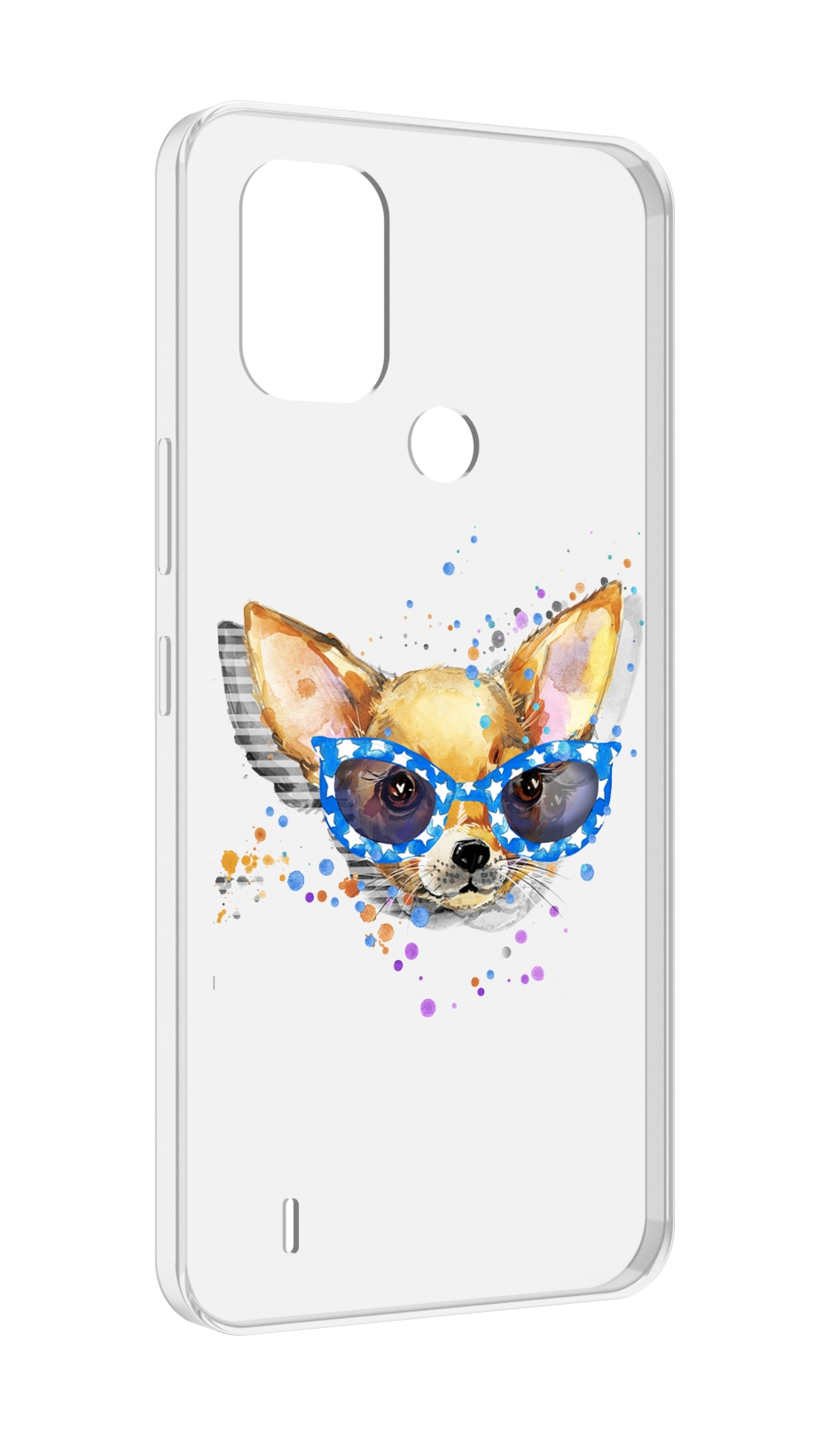 

Чехол MyPads чихуа-хуа в очках для Nokia C31, Прозрачный, Tocco