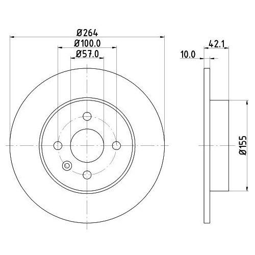 фото Диск тормозной для автомобилей opel meriva a(03-)/combo(05-)задний d=264 trialli df210209