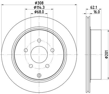 фото Диск тормозной д/автомобилей nissan murano(02-)/infinity fx(02-)/m(10-)задний d=308 trialli