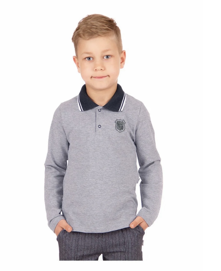 Лонгслив детский Bobonchik РубМП, серый, размер 134