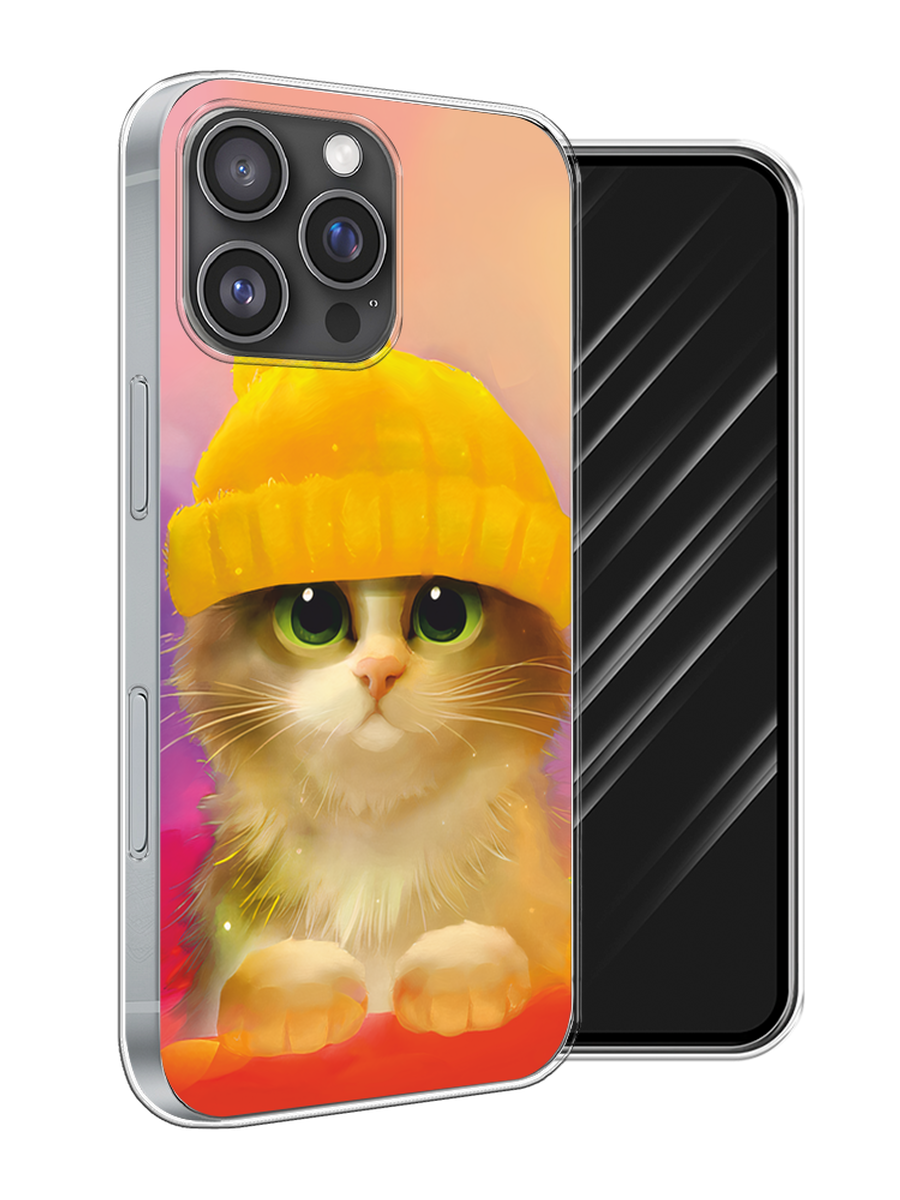 

Чехол Awog на Apple iPhone 16 Pro Max "Котенок в желтой шапке", Желтый, 16350-1