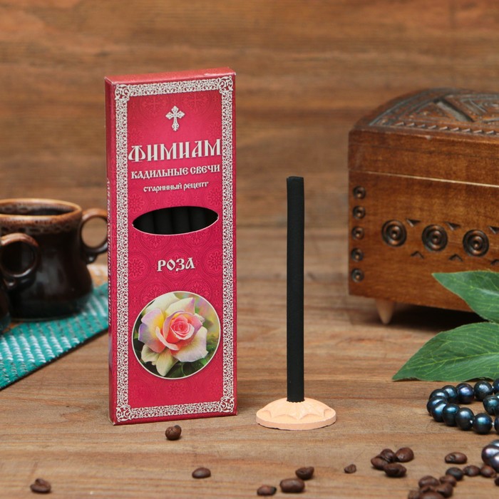 Набор традиционных русских благовоний Фимиам Роза, 7шт+подставка