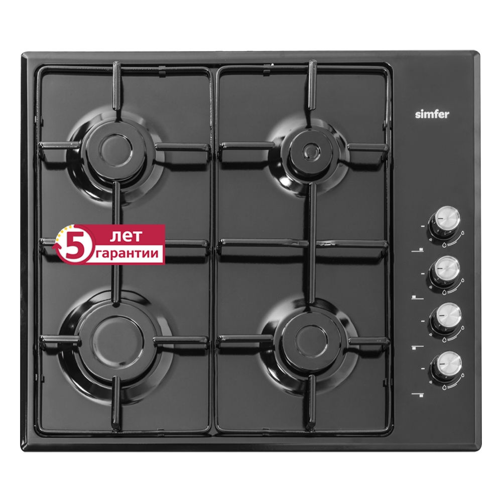 фото Встраиваемая варочная панель газовая simfer h60q40b411 black