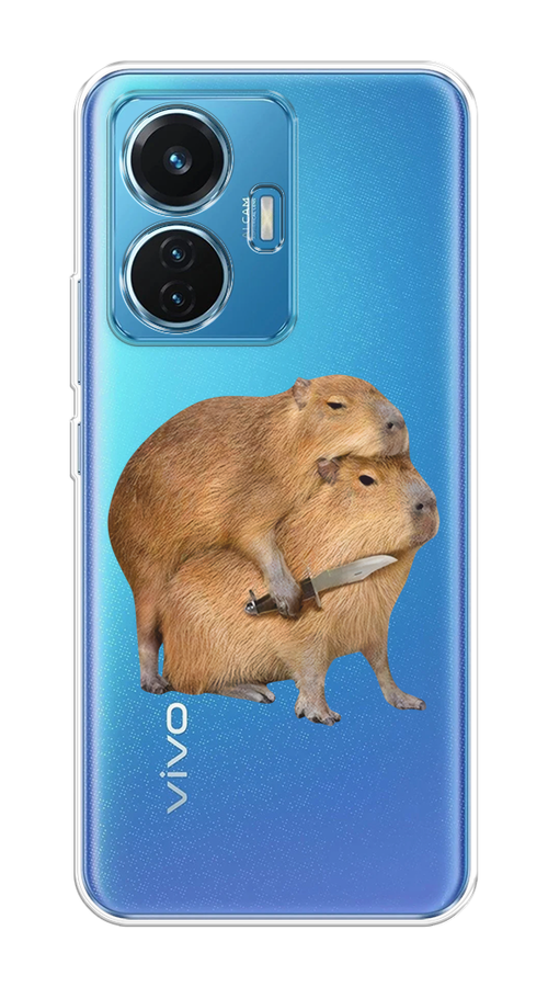 

Чехол на Vivo T1 "Капибара с ножом", Бежевый, 267150-1