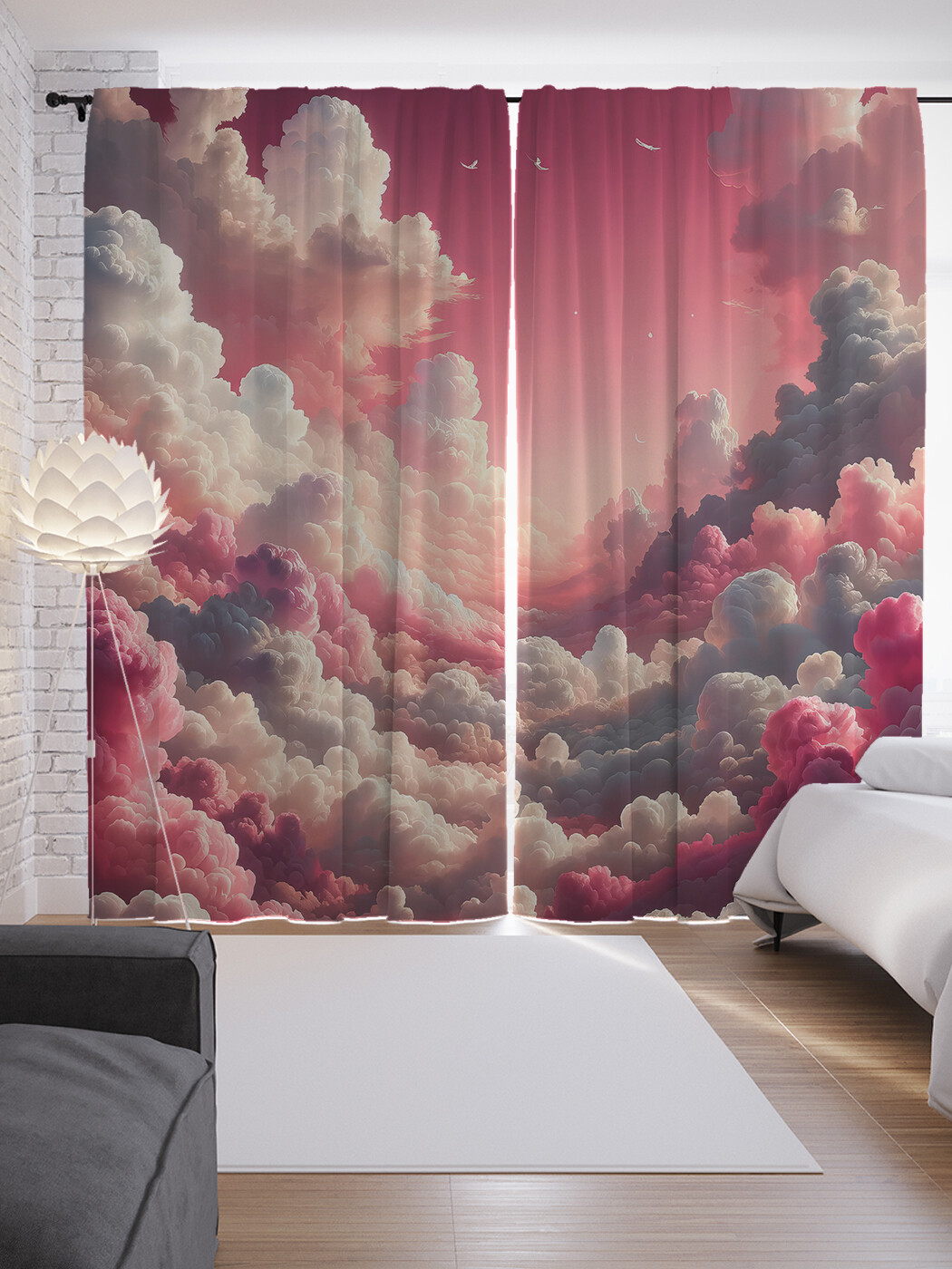

Фотошторы JoyArty Розовые облака сатен 290х265, p_sd1520_145x265