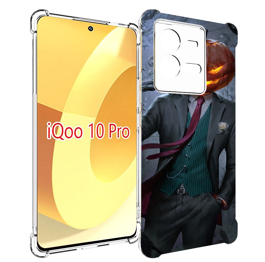 

Чехол MyPads Тыква-убийца для Vivo iQOO 10 Pro, Прозрачный, Tocco