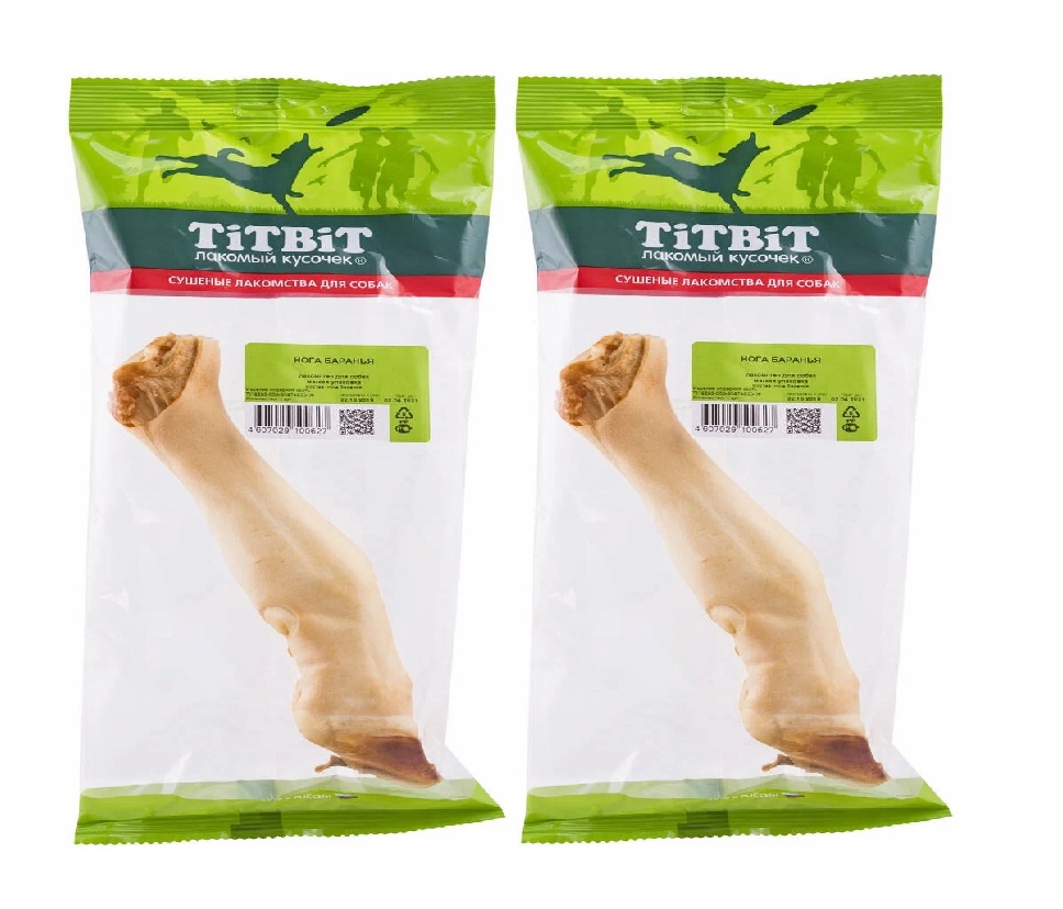 

Лакомство для собак Titbit Нога баранья, 2 шт по 85 г