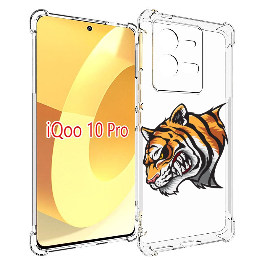 

Чехол MyPads Тигр для Vivo iQOO 10 Pro, Прозрачный, Tocco