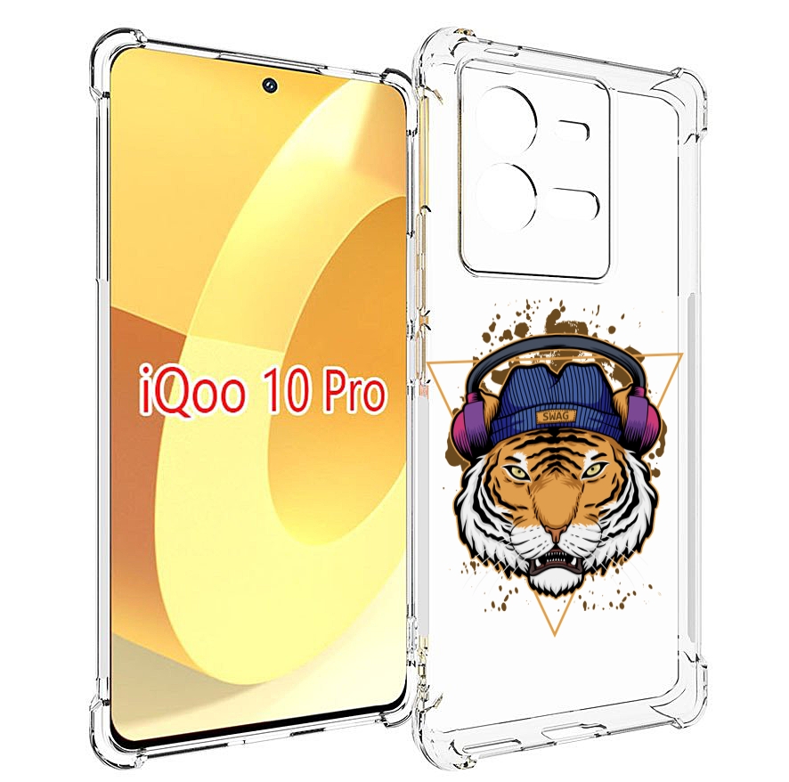 

Чехол MyPads Тигр-Свэг для Vivo iQOO 10 Pro, Прозрачный, Tocco