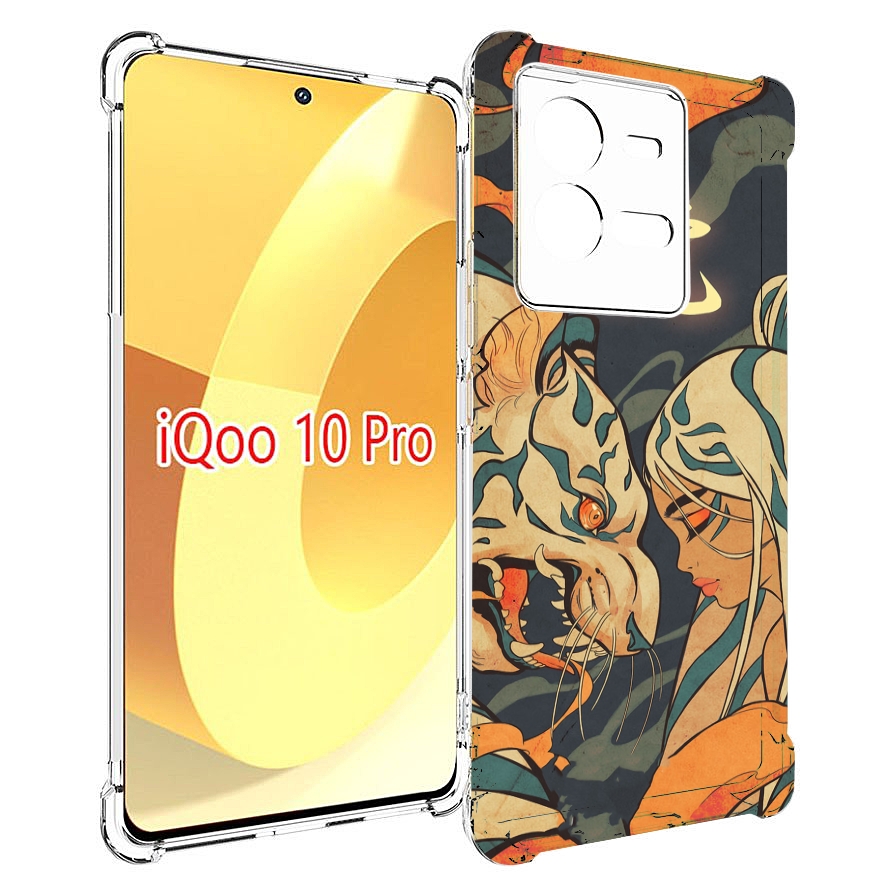 

Чехол MyPads Тигр и девушка друзья для Vivo iQOO 10 Pro, Прозрачный, Tocco