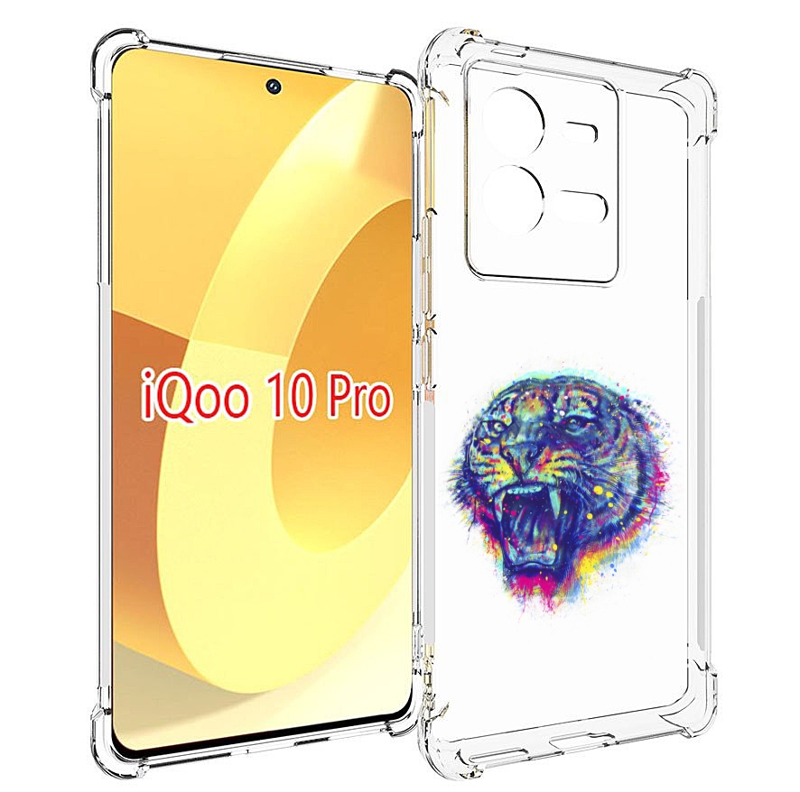 

Чехол MyPads Тигр 2 для Vivo iQOO 10 Pro, Прозрачный, Tocco